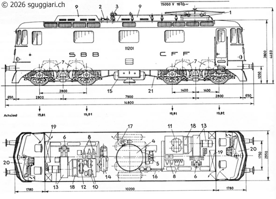 Typenskizze Re 4/4 II prototipo